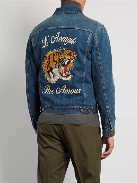 gucci tiger denim jacket